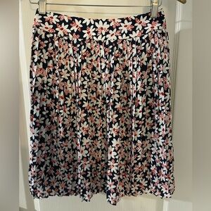 J. Crew Navy Floral A-Line Skirt